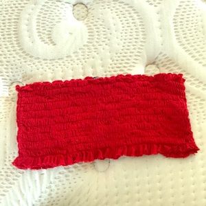 Red bandeau top